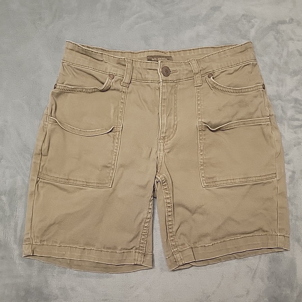 Bit & Bridle Shorts Womens 6 Tan Khaki Utility Bermuda Hiking Cargo Stretch